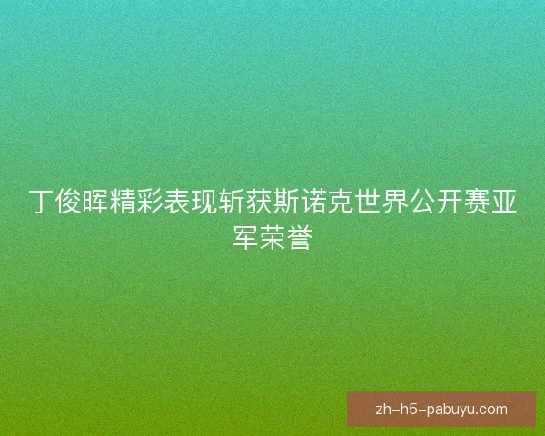 丁俊晖精彩表现斩获斯诺克世界公开赛亚军荣誉